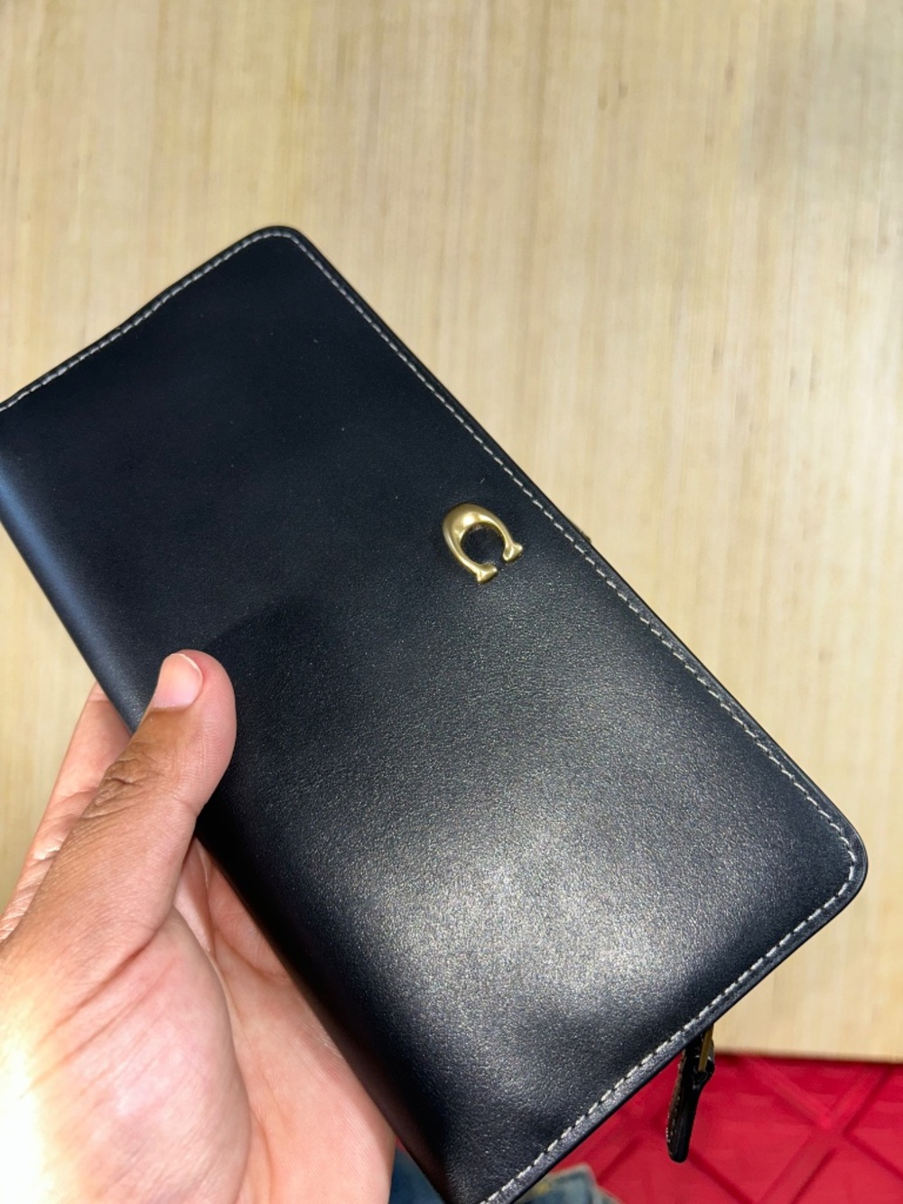 Coach Smooth Skinny Snap-Tab Closure Leather Wallet - Picture 3 of 8